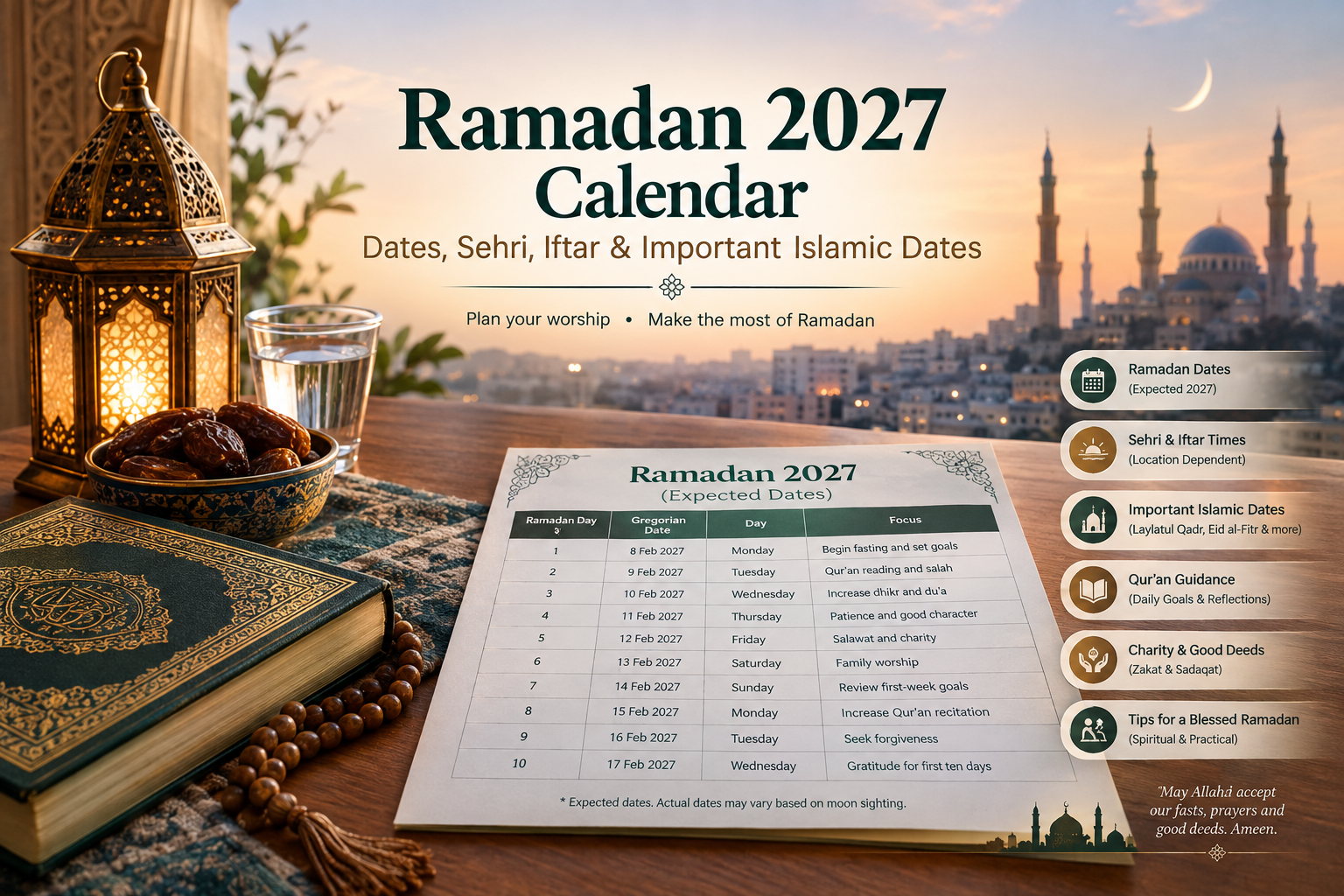 Ramadan 2027 Calendar