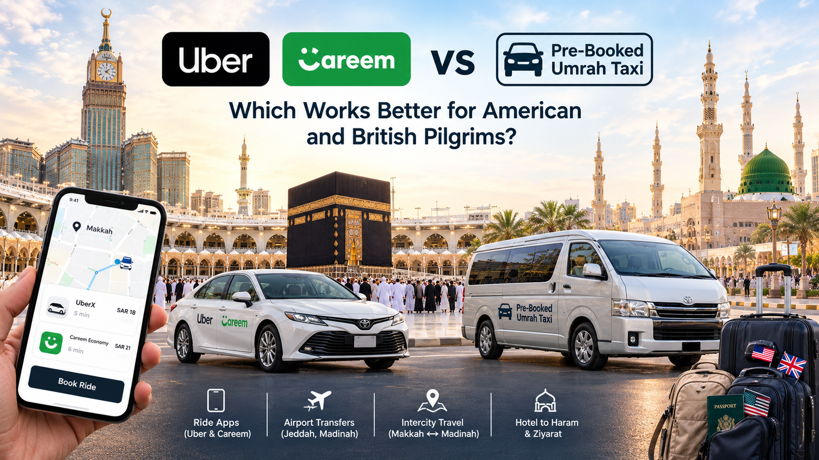 Ride Apps vs Pre-Booked Umrah Taxi